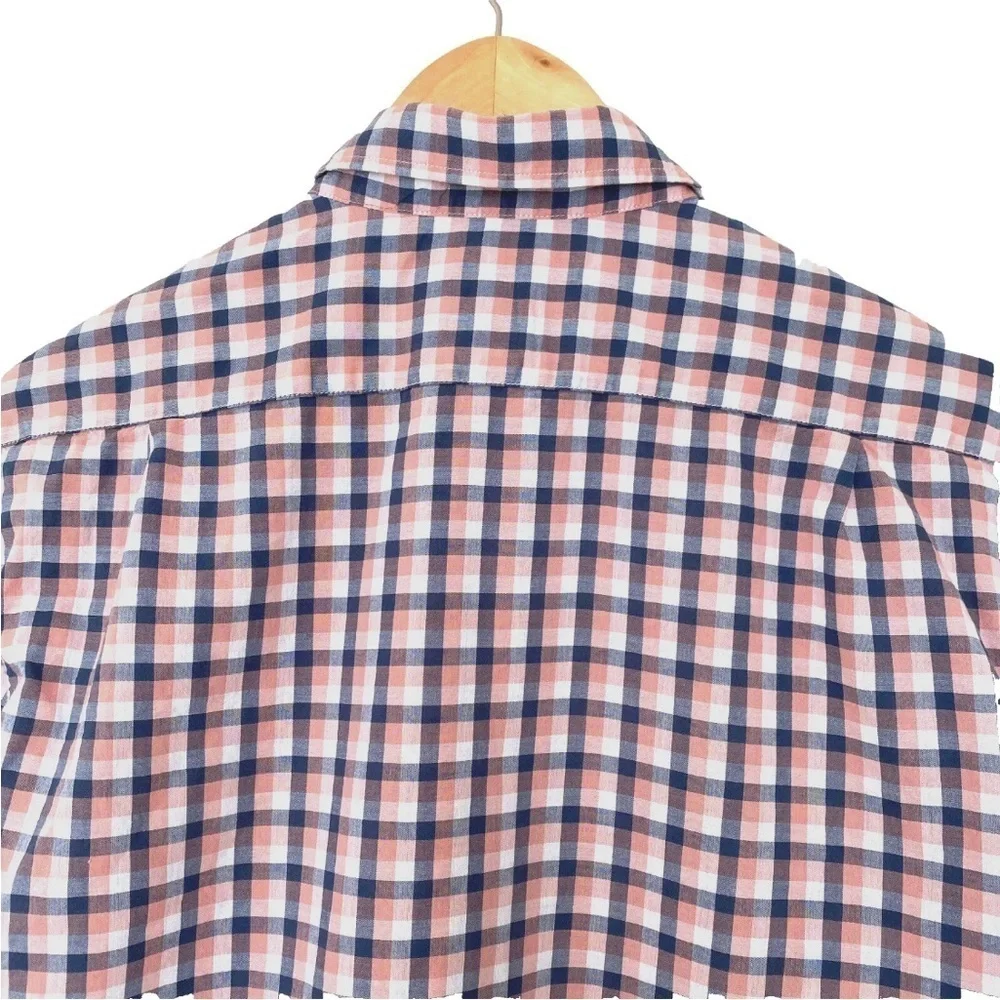 Lacoste Regular Fit Long Sleeve Lightweight Button Shirt Gingham Sz 41 (M-L) - Picture 4 of 11